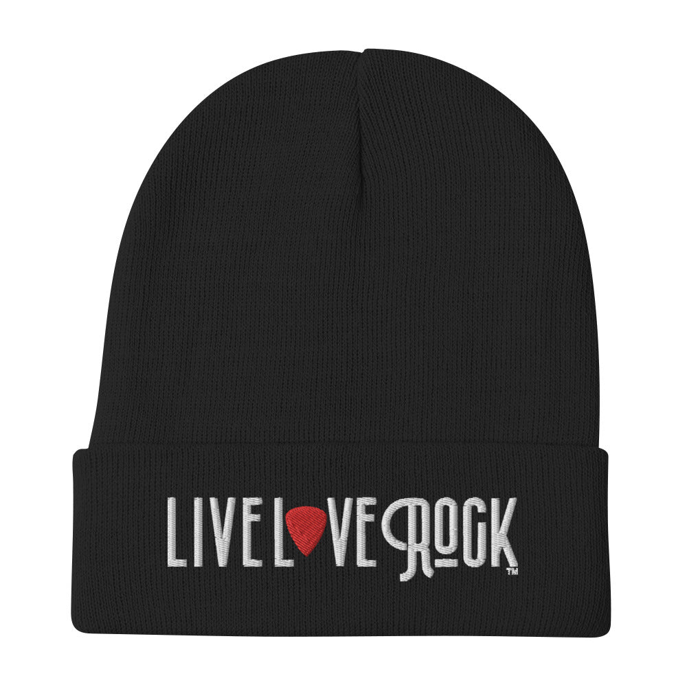 Black Embroidered Beanie